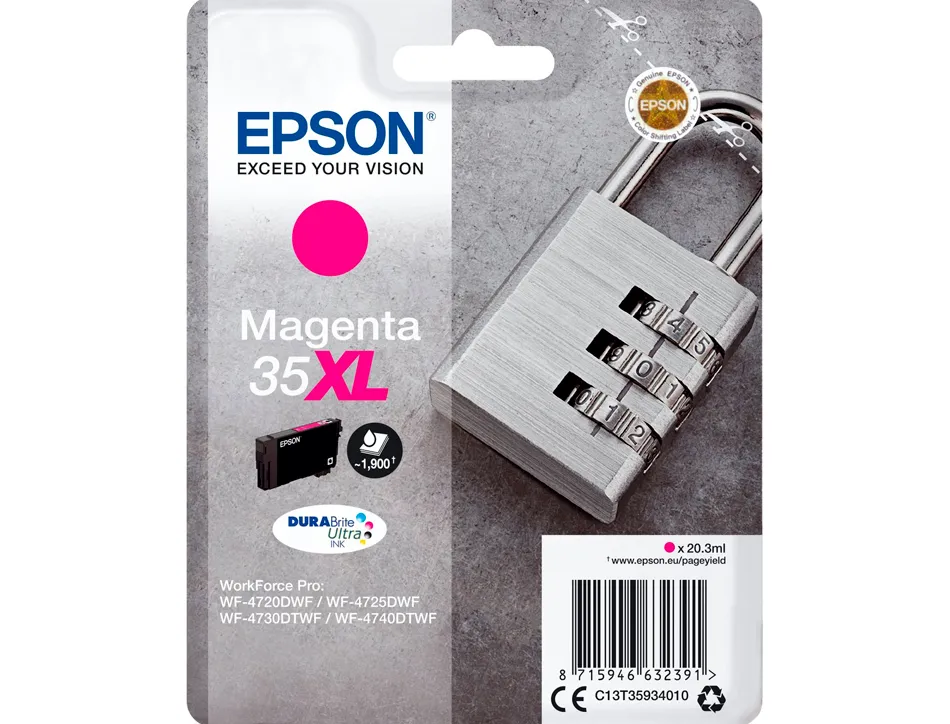 Cartouche epson 35xl cadenas t35914010 couleur magenta haute capacité