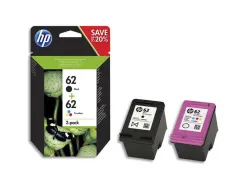 Cartouche hp 62 jet d'encre combo pack noir 200p magenta cyan jaune 165p