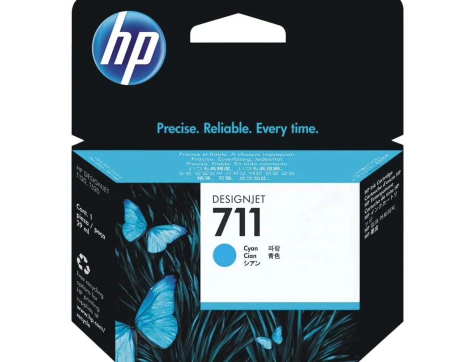 Cartouche hp 711 jet d'encre designjet t120/t120 eprinter t520/t520 couleur cyan 29ml