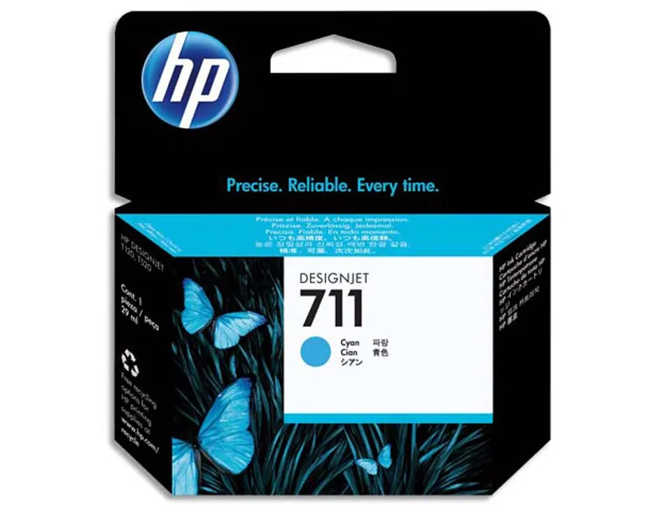 Cartouche hp 711 jet d'encre designjet t120/t120 eprinter t520/t520 couleur cyan 29ml