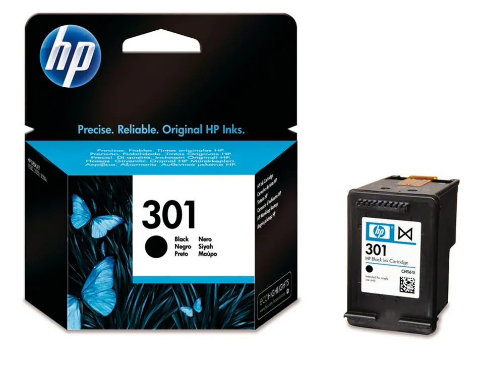 Cartouche hp 301 jet d'encre ch561ee couleur noir 190p
