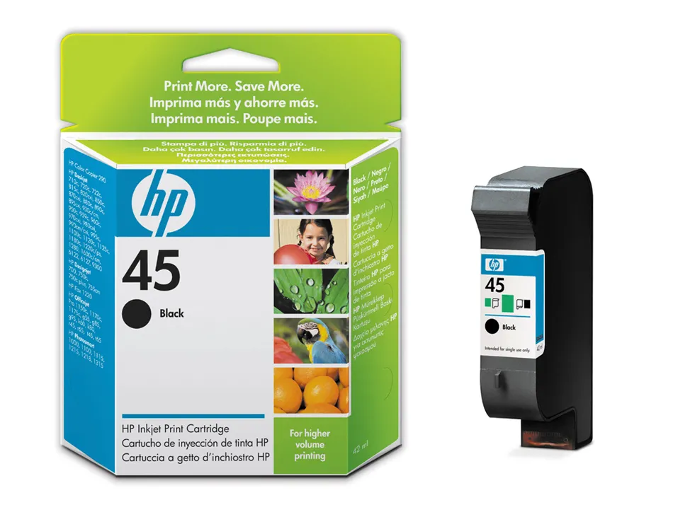 Cartouche hp 45 jet d'encre 51645ae couleur noir haute capacité 830p