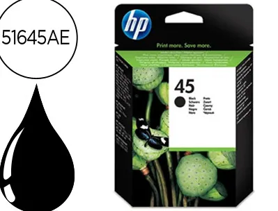 Cartouche hp 45 jet d'encre 51645ae couleur noir haute capacité 830p