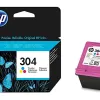 Cartouche hp 304 jet d'encre 3 couleurs cyan/magenta/jaune 100p