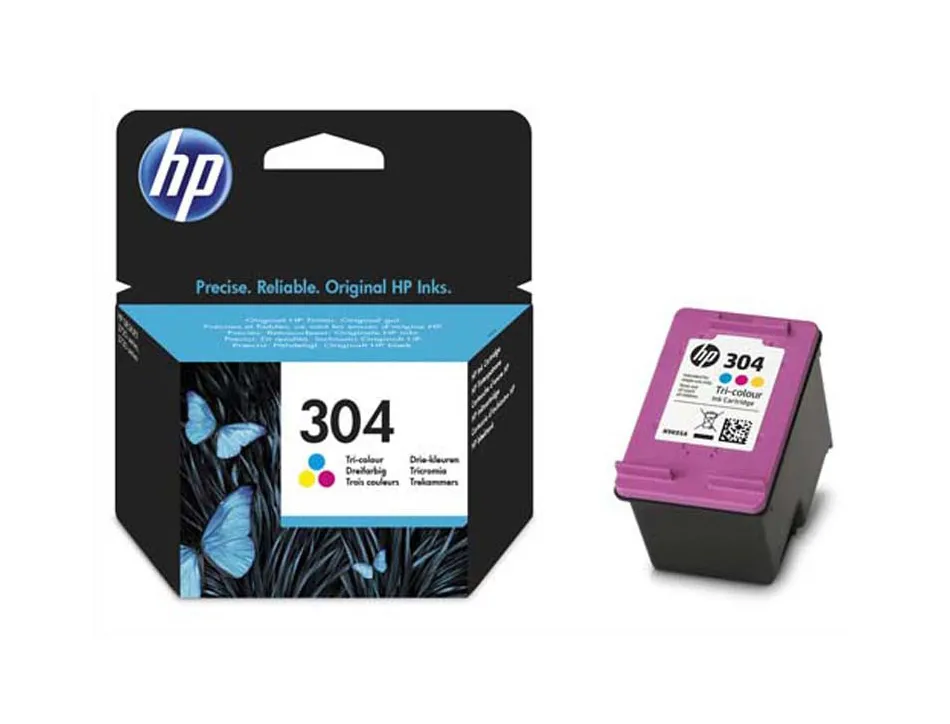 Cartouche hp 304 jet d'encre 3 couleurs cyan/magenta/jaune 100p