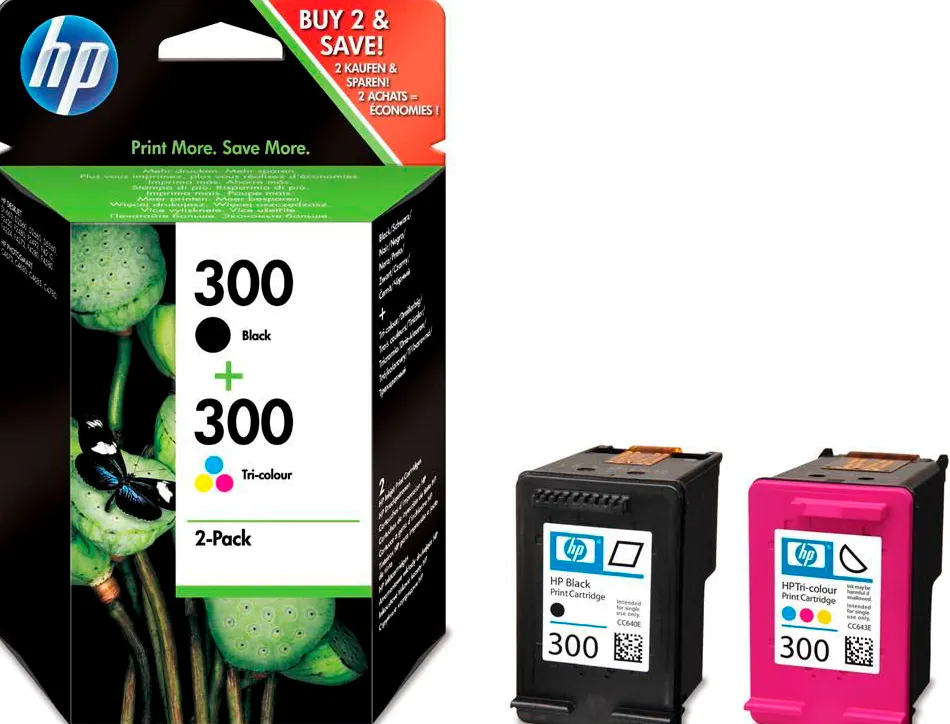 Cartouche hp 300 jet d'encre cn637ee 4 couleurs noir/jaune/cyan/magenta 365p