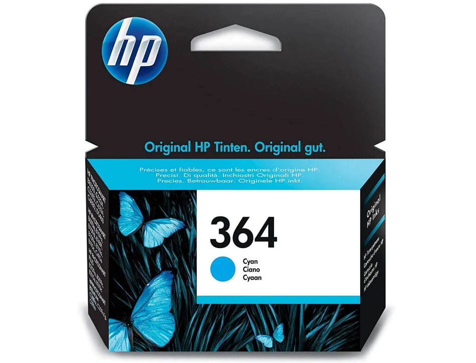 Cartouche hp 364 jet d'encre cb318ee couleur cyan 300p