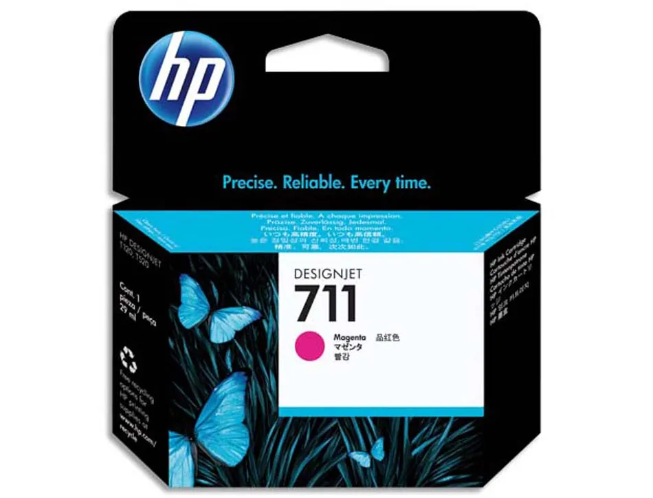 Cartouche hp 711 jet d'encre designjet t120/t120 eprinter t520/t520 couleur magenta 29ml