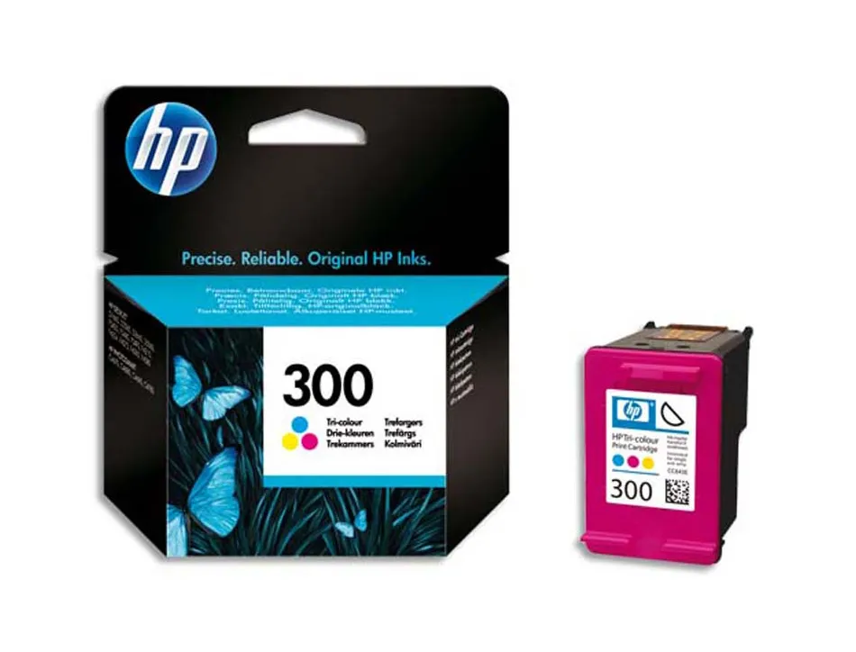 Cartouche hp 300 jet d'encre cc643ee 3 couleurs cyan/magenta/jaune 165p