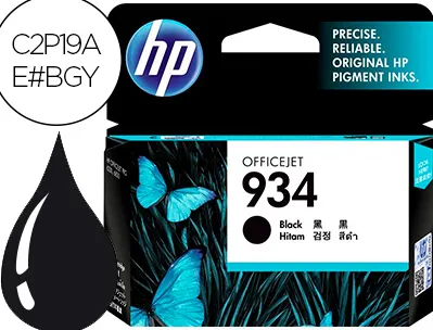 Cartouche hp 934 jet d'encre c2p19ae couleur noir 400p