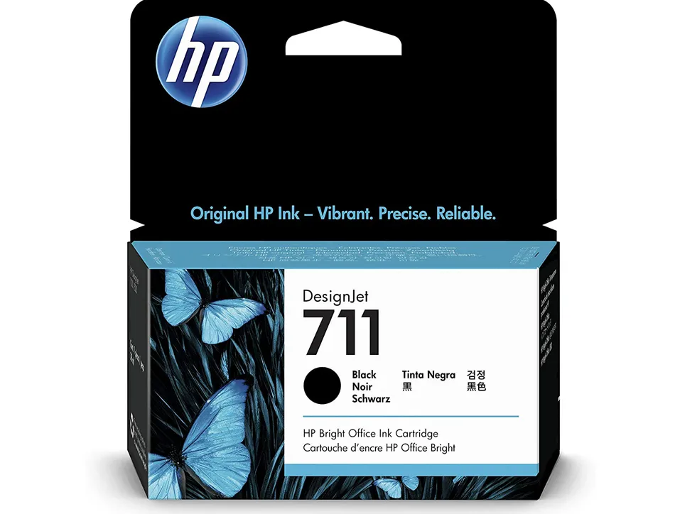 Cartouche hp 711 jet d'encre designjet t120/t120 eprinter t520/t520 couleur noir 38ml