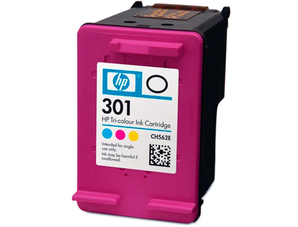 Cartouche hp 301 jet d'encre ch562ee 3 couleurs cyan/magenta/jaune 165p