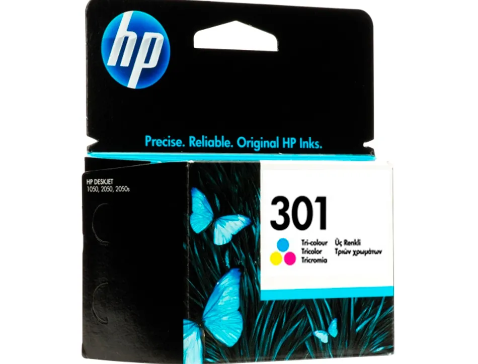 Cartouche hp 301 jet d'encre ch562ee 3 couleurs cyan/magenta/jaune 165p