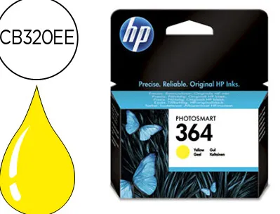 Cartouche hp 364 jet d'encre cb320ee couleur jaune 300p