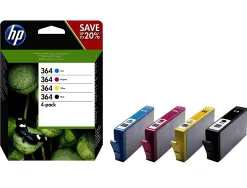 Cartouche hp 364 jet d'encre n9j73ae combo pack 4 unités