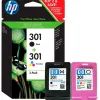 Cartouche hp 301 jet d'encre n9j72ae pack multicolors plus noir