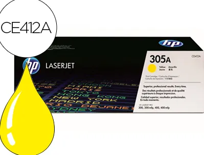 Cartouche hp 305a laserjet ce412a couleur jaune 2600p