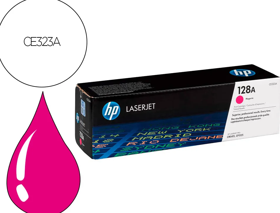 Cartouche hp ce 323a-128a couleur magenta 1300 pag
