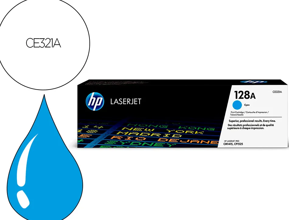 Cartouche hp ce321a-hp128a couleur cyan 1300 pag