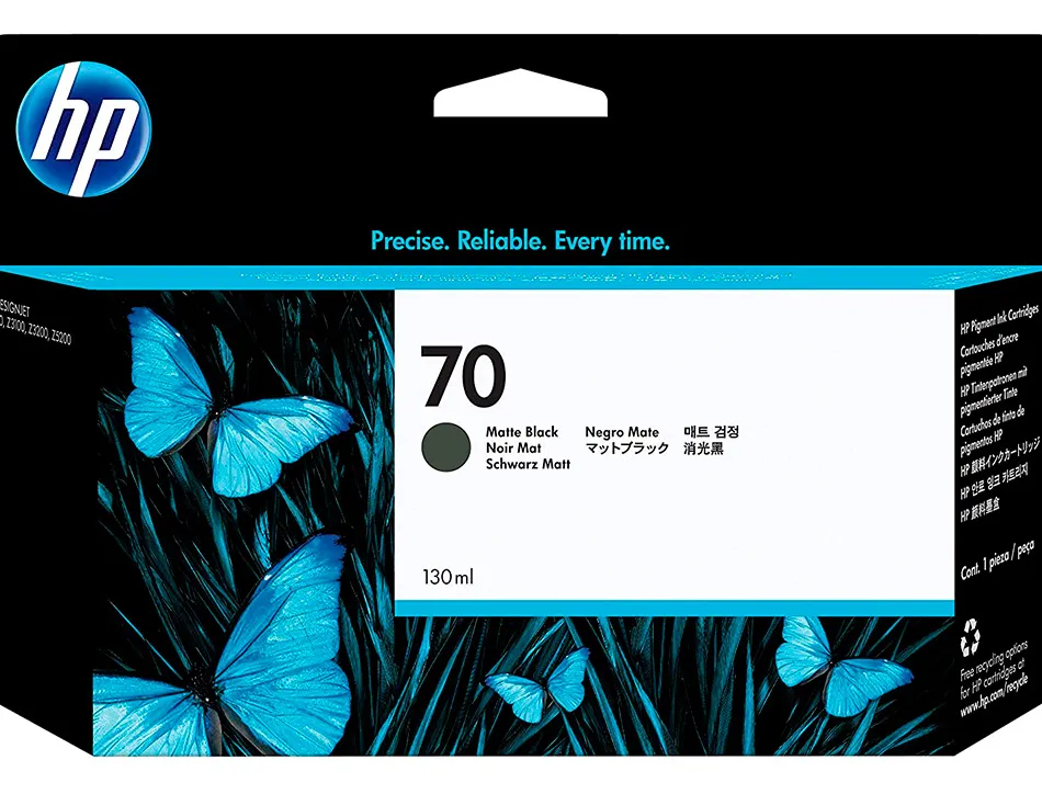 Cartouche hp jet d'encre 70 couleur noir mat 130ml