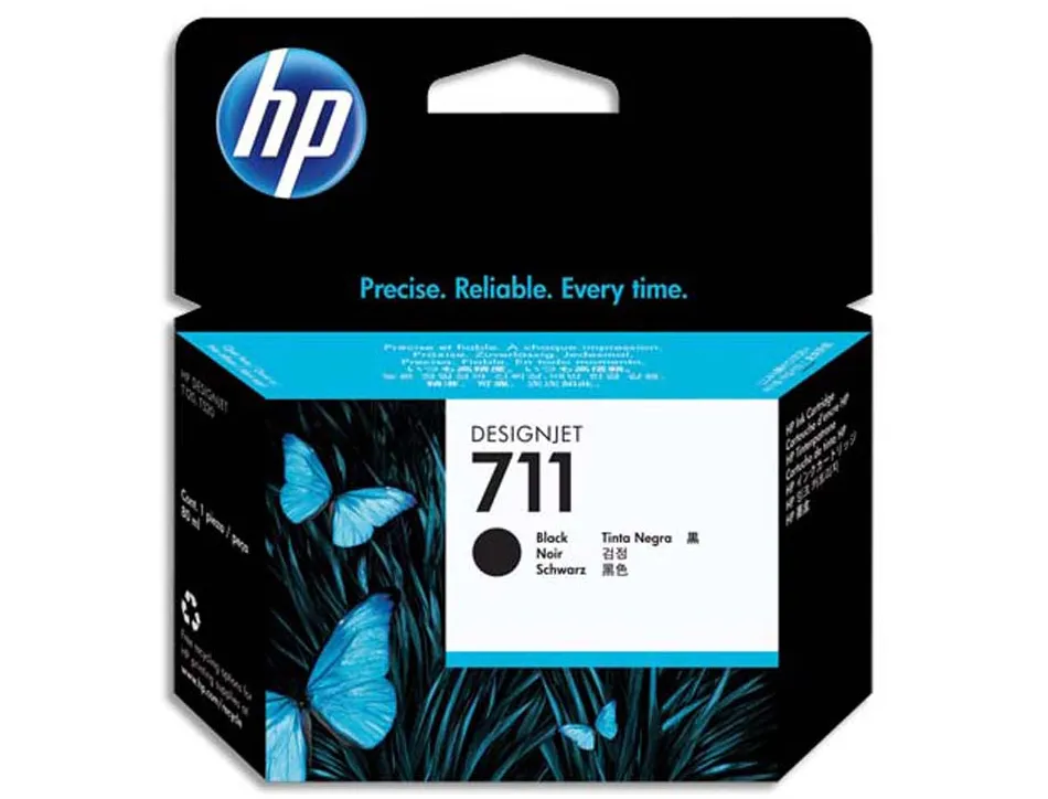 Cartouche hp jet d'encre 711 cz133a couleur noir 80ml