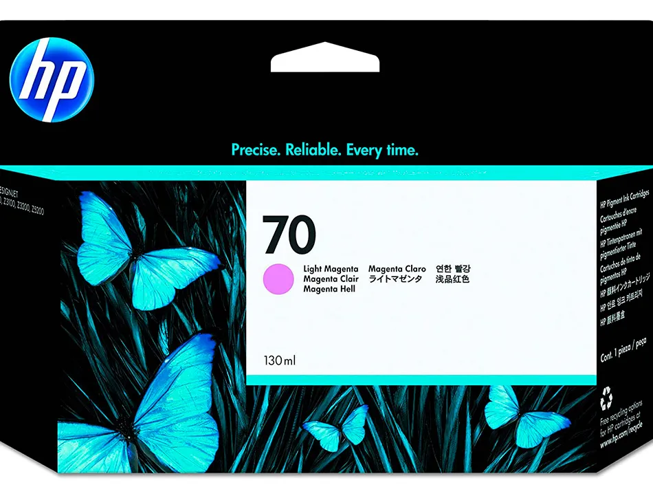 Cartouche hp jet d'encre 70 couleur magenta clair 130ml