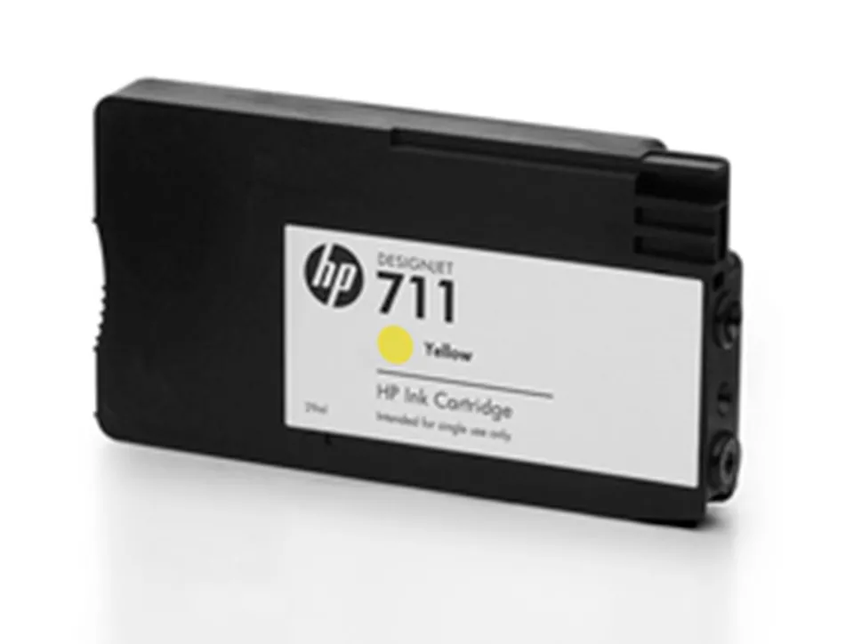 Cartouche hp jet d'encre 711 cz136a couleur jaune 29ml lot de 3