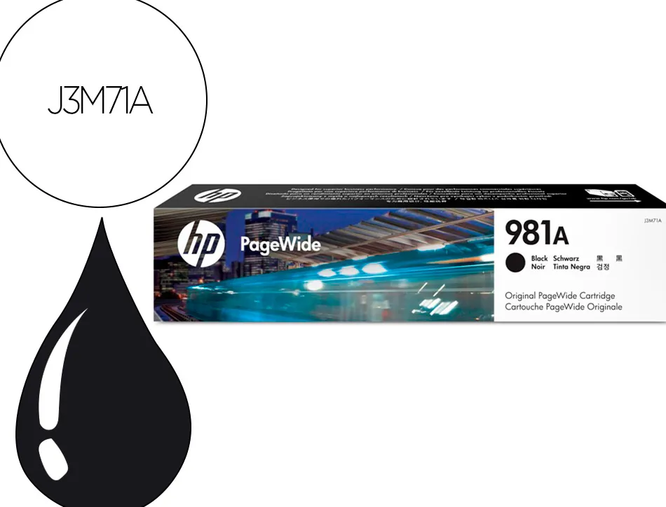 Cartouche hp jet d'encre 981a couleur noir 6000 pag