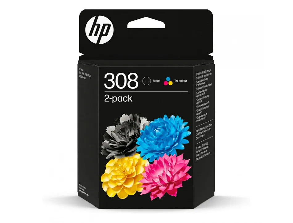 Cartouche hp jet d'encre original 308 6l6s6ue pack 4 couleurs