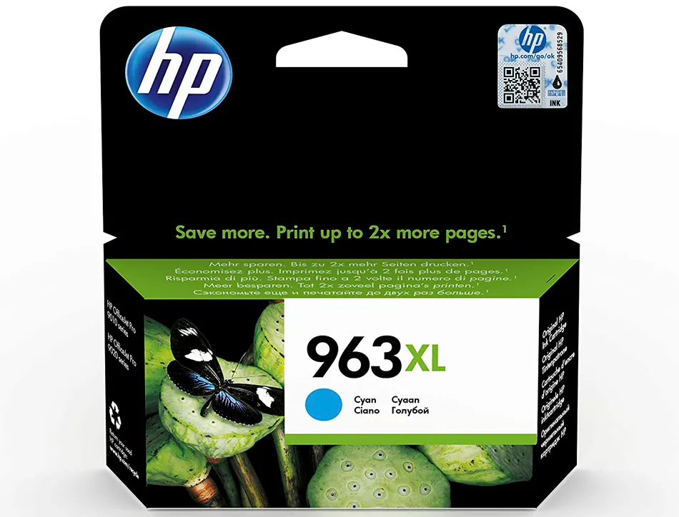 Cartouche hp jet encre 963 xl officejet pro 9010 - 9020 / 9022 / 9023 / 9025 1600 pages cyan