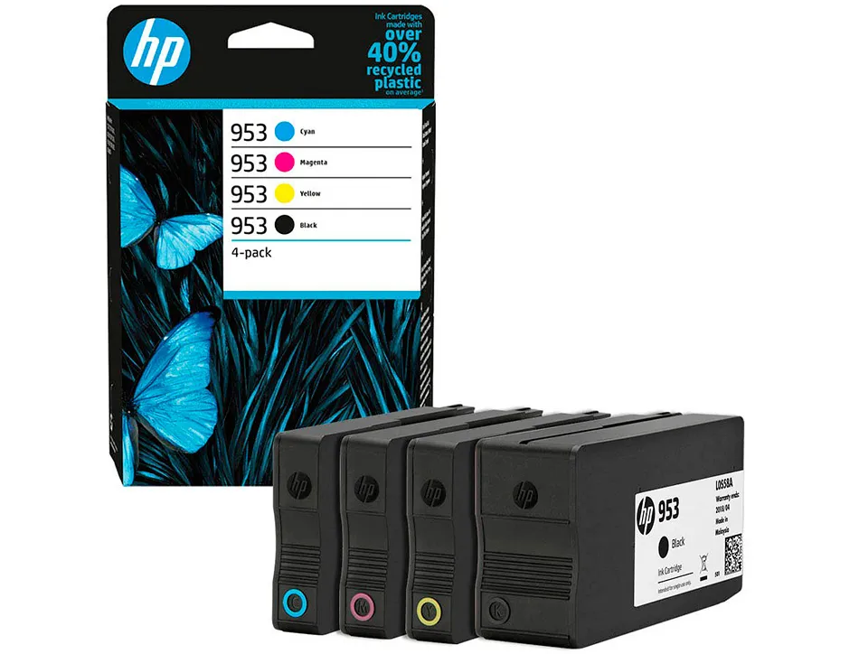 Cartouche hp laserjet 953 bk/cmy 6zc69ae multipack noir/cyan/magenta/jaune