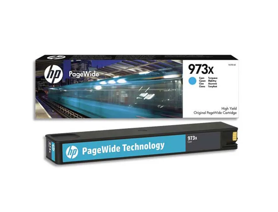Cartouche hp 973x jet d'encre f6t81ae pagewide pro couleur cyan 7000p