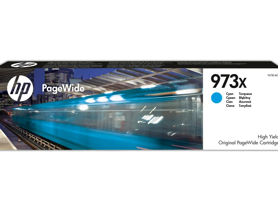 Cartouche hp 973x jet d'encre f6t81ae pagewide pro couleur cyan 7000p