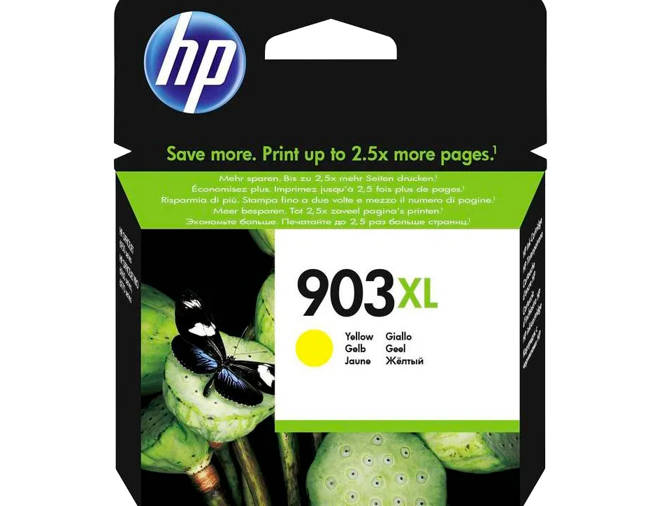 Cartouche hp 903xl jet d'encre t6m11ae couleur jaune 825p