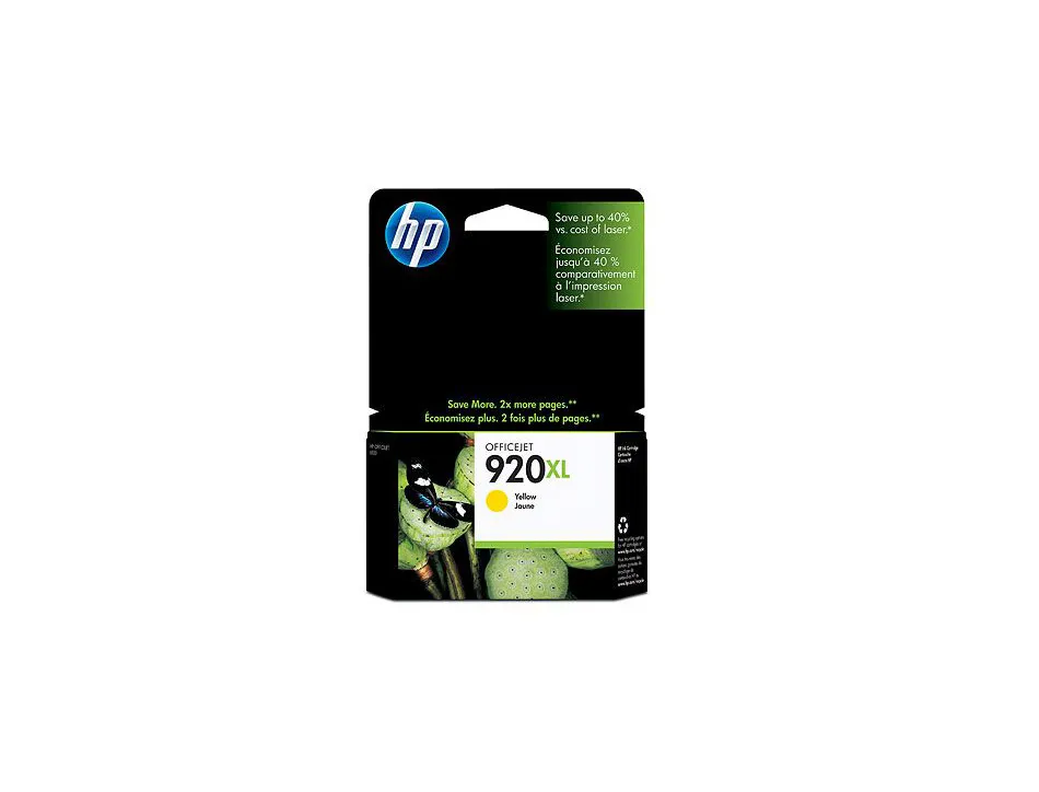 Cartouche hp 920xl jet d'encre cd974ae couleur jaune haute capacité 700p
