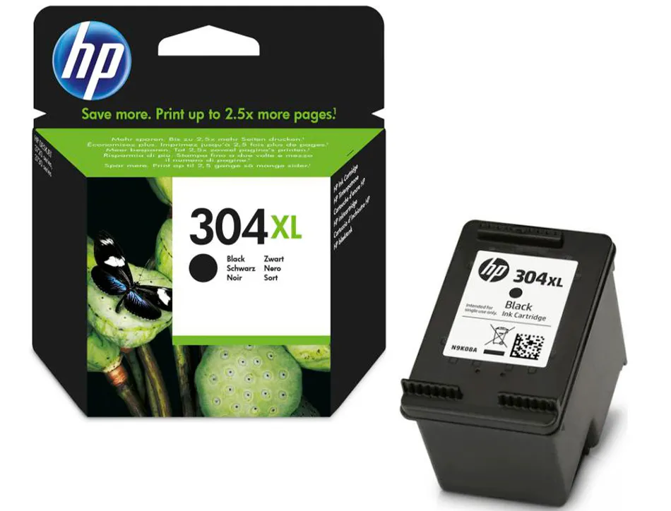 Cartouche hp 304xl jet d'encre n9k08ae couleur noir 300p