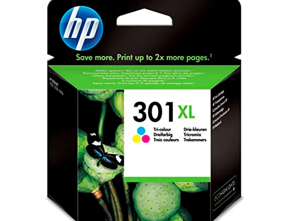 Cartouche hp 301xl jet d'encre ch564ee 3 couleurs cyan/magenta/jaune 330p