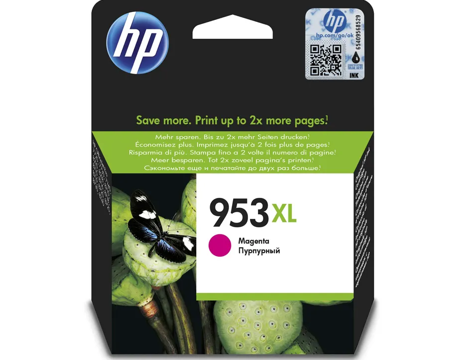 Cartouche hp 953xl jet d'encre f6u17ae couleur magenta 1450p