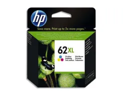 Cartouche hp 62xl jet d'encre c2p07ae 3 couleurs cyan/magenta/jaune haute capacité 415p