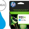 Cartouche hp 951xl jet d'encre cn046ae couleur cyan haute capacité 1500p