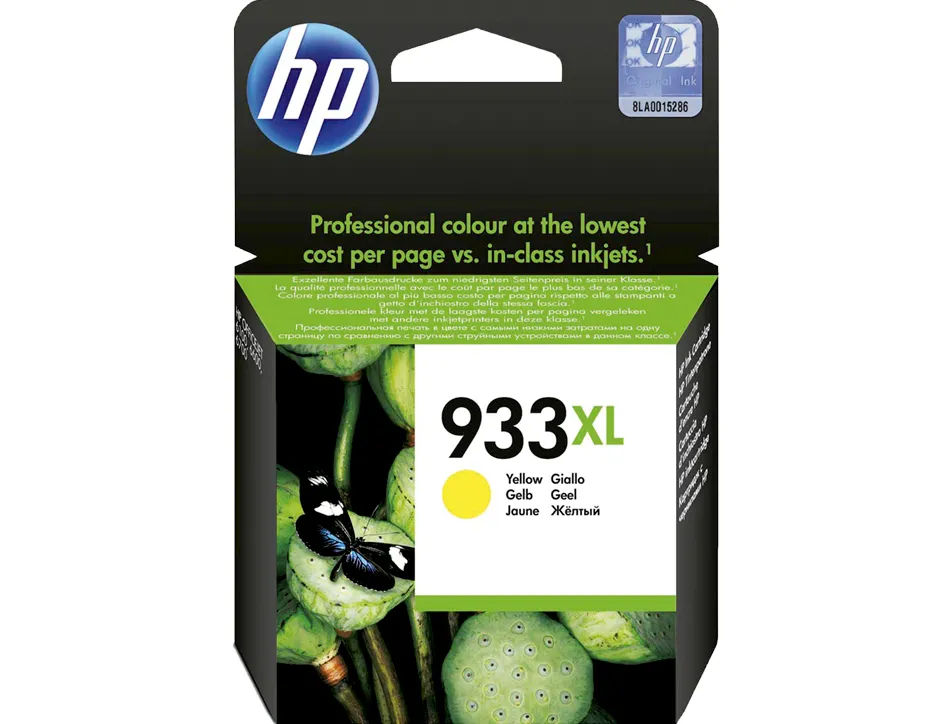 Cartouche hp 933xl jet d'encre cn056ae couleur jaune haute capacité 825p
