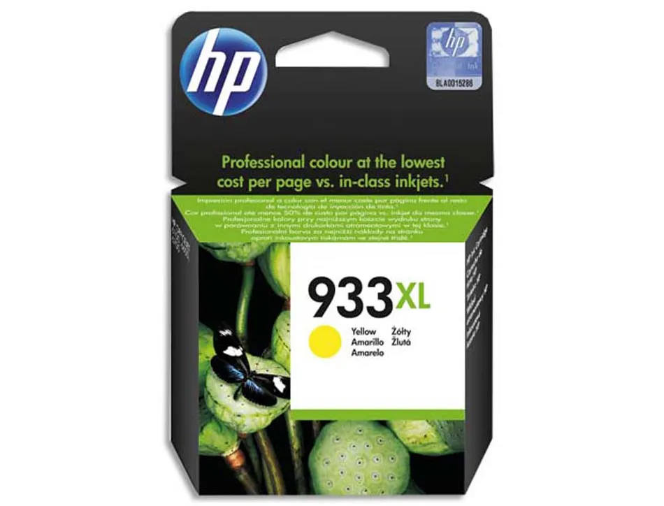 Cartouche hp 933xl jet d'encre cn056ae couleur jaune haute capacité 825p