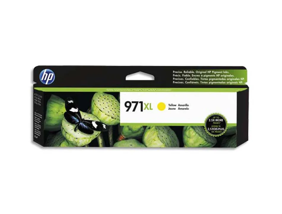 Cartouche hp 971xl jet d'encre cn628ae couleur jaune haute capacité 6600p