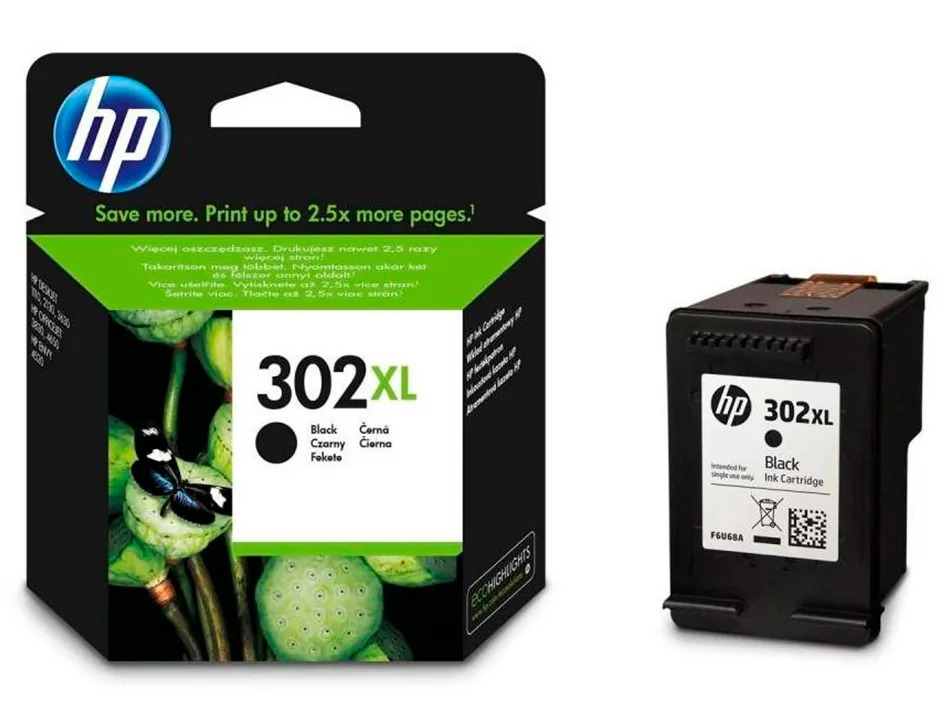 Cartouche hp 302xl jet d'encre fau68ae couleur noir 480p