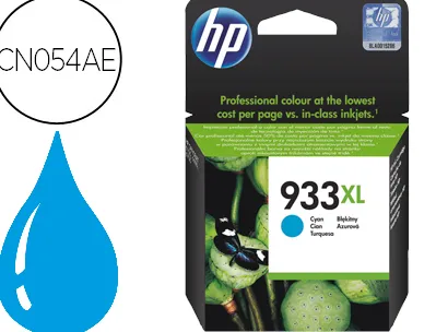 Cartouche hp 933xl jet d'encre cn054ae couleur cyan haute capacité 825p