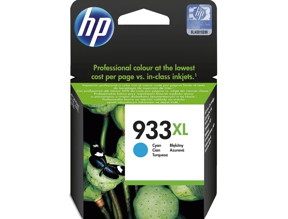 Cartouche hp 933xl jet d'encre cn054ae couleur cyan haute capacité 825p