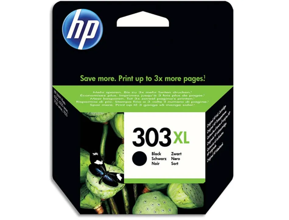 Cartouche hp 303xl jet d'encre envy photo 6230/7130/7830 couleur noir 600p