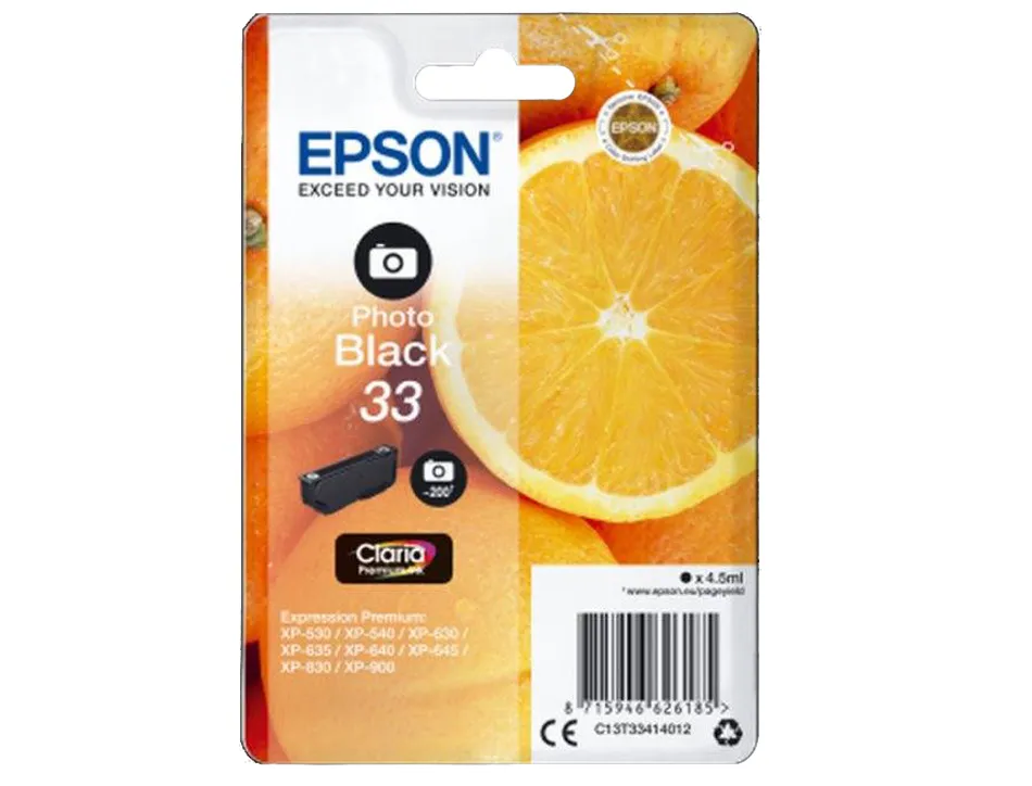Cartouche jet d'encre epson 33 expression xp-635 / 830 / xp-530 / 540 / 630 / 635 / 640 / 645 / 830 / 900 noir