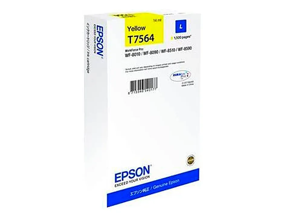Cartouche jet encre epson t7563 hc original c13t75634010 couleur jaune