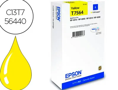 Cartouche jet encre epson t7563 hc original c13t75634010 couleur jaune